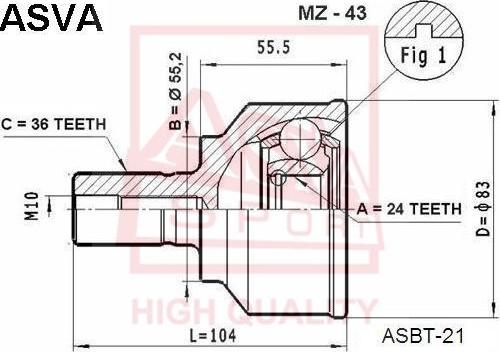 ASVA MZ-43 - Kit giunti, Semiasse autozon.pro