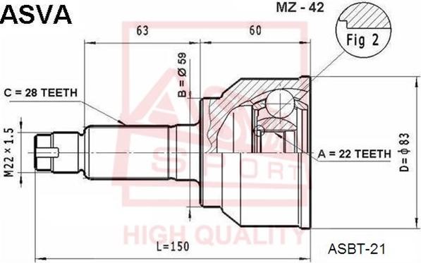 ASVA MZ-42 - Kit giunti, Semiasse autozon.pro