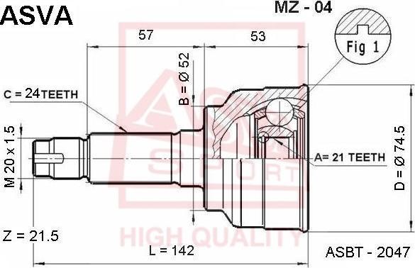 ASVA MZ-04 - Kit giunti, Semiasse autozon.pro