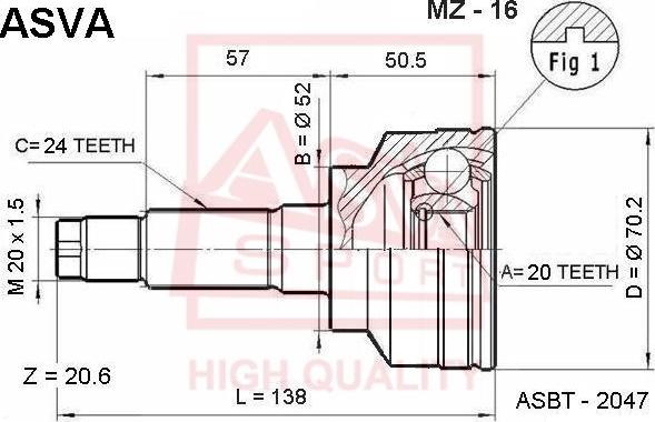 ASVA MZ-16 - Kit giunti, Semiasse autozon.pro