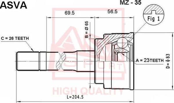 ASVA MZ-35 - Kit giunti, Semiasse autozon.pro