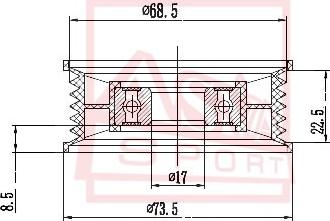 ASVA MZBP-004 - Rullo tenditore, Cinghia trapezoidale autozon.pro