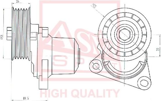 ASVA MZBP-005 - Rullo tenditore, Cinghia trapezoidale autozon.pro