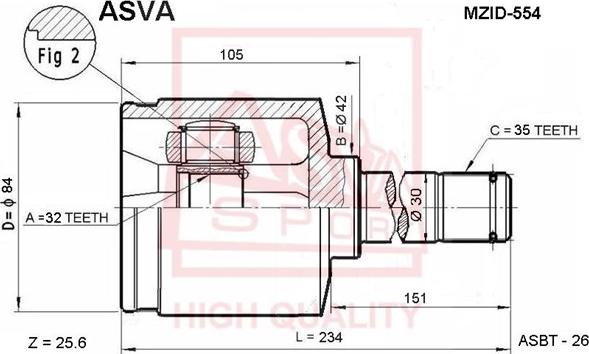 ASVA MZID-554 - Kit giunti, Semiasse autozon.pro