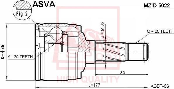 ASVA MZID-5022 - Kit giunti, Semiasse autozon.pro