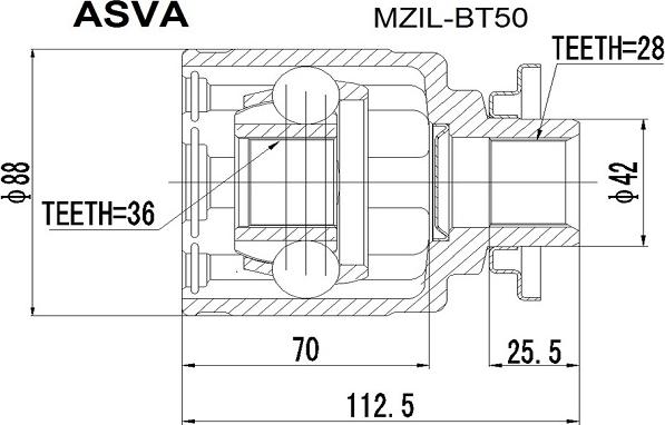 ASVA MZIL-BT50 - Kit giunti, Semiasse autozon.pro