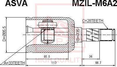 ASVA MZIL-M6A2 - Kit giunti, Semiasse autozon.pro