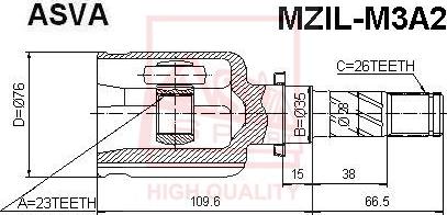 ASVA MZIL-M3A2 - Kit giunti, Semiasse autozon.pro