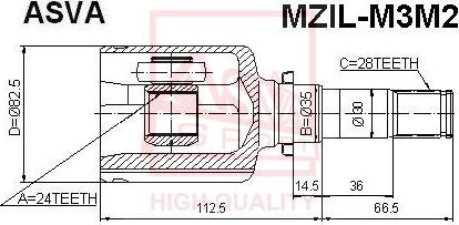 ASVA MZIL-M3M2 - Kit giunti, Semiasse autozon.pro