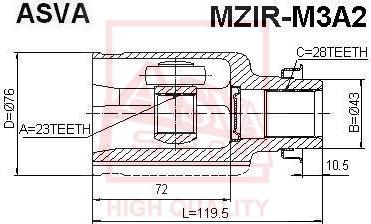 ASVA MZIR-M3A2 - Kit giunti, Semiasse autozon.pro