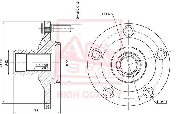 ASVA MZWH-5F - Mozzo ruota autozon.pro