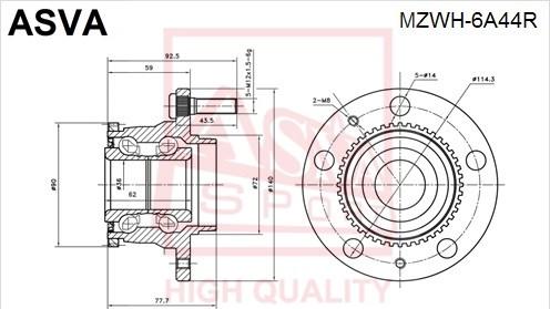 ASVA MZWH-6A44R - Mozzo ruota autozon.pro