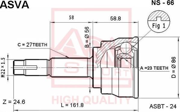 ASVA NS-66 - Kit giunti, Semiasse autozon.pro