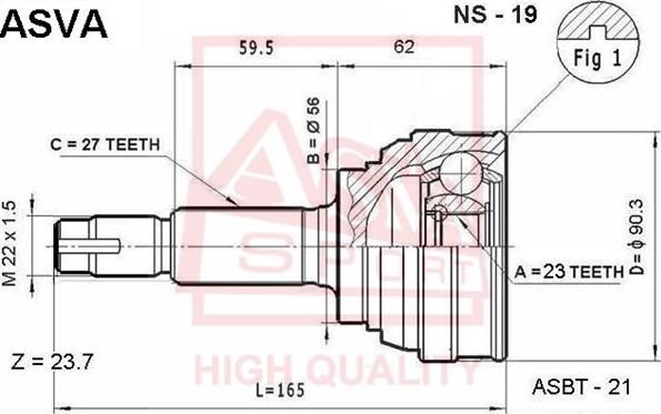 ASVA NS-19 - Kit giunti, Semiasse autozon.pro