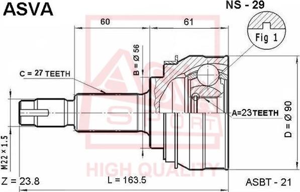 ASVA NS-29 - Kit giunti, Semiasse autozon.pro