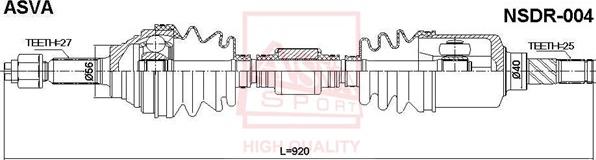 ASVA NSDR-004 - Albero motore / Semiasse autozon.pro