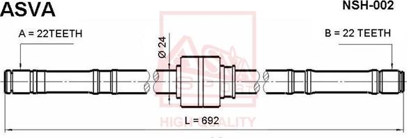ASVA NSH-002 - Albero motore / Semiasse autozon.pro