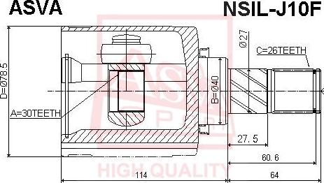 ASVA NSIL-J10F - Kit giunti, Semiasse autozon.pro