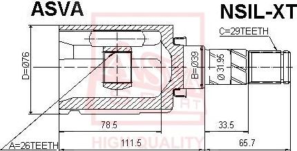 ASVA NSIL-XT - Kit giunti, Semiasse autozon.pro