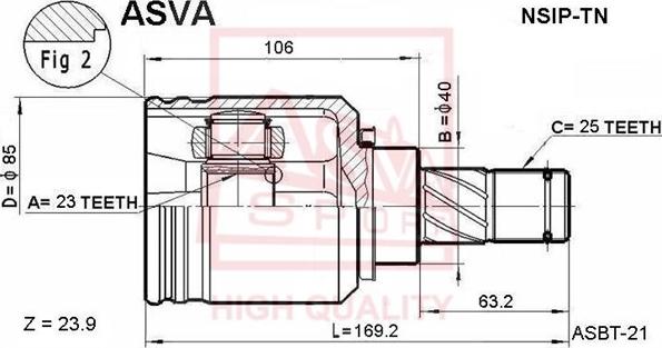 ASVA NSIP-TN - Kit giunti, Semiasse autozon.pro