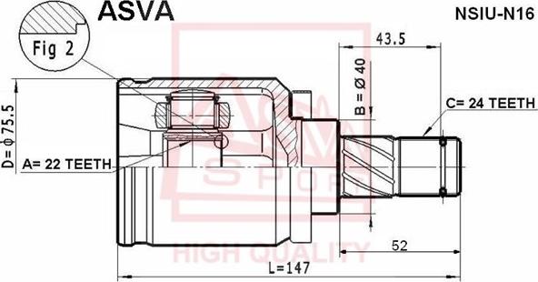 ASVA NSIU-N16 - Kit giunti, Semiasse autozon.pro