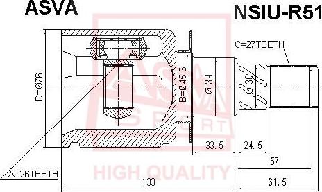 ASVA NSIU-R51 - Kit giunti, Semiasse autozon.pro