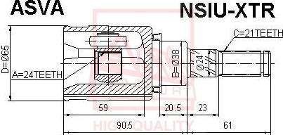 ASVA NSIU-XTR - Kit giunti, Semiasse autozon.pro