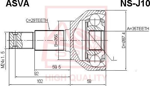 ASVA NS-J10 - Kit giunti, Semiasse autozon.pro