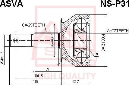 ASVA NS-P31 - Kit giunti, Semiasse autozon.pro