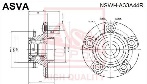 ASVA NSWH-A33A44R - Mozzo ruota autozon.pro