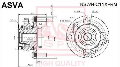 ASVA NSWH-C11XFRM - Mozzo ruota autozon.pro