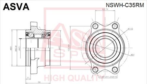 ASVA NSWH-C35RM - Mozzo ruota autozon.pro