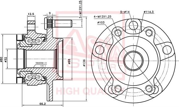 ASVA NSWH-J10F - Mozzo ruota autozon.pro