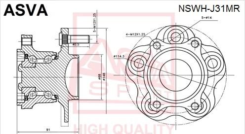 ASVA NSWH-J31MR - Mozzo ruota autozon.pro