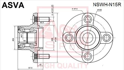 ASVA NSWH-N15R - Mozzo ruota autozon.pro