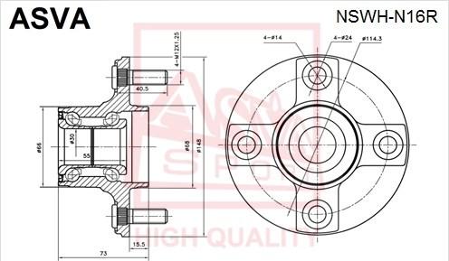 ASVA NSWH-N16R - Mozzo ruota autozon.pro