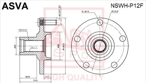 ASVA NSWH-P12F - Mozzo ruota autozon.pro