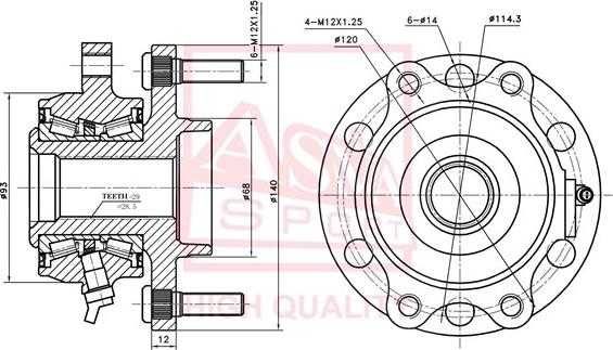 ASVA NSWH-R51F - Mozzo ruota autozon.pro