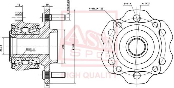 ASVA NSWH-R51R - Mozzo ruota autozon.pro