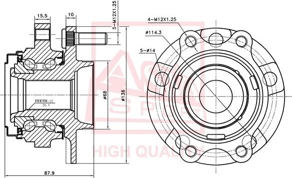 ASVA NSWH-S51MF - Mozzo ruota autozon.pro