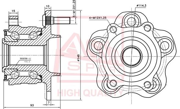 ASVA NSWH-S51R - Mozzo ruota autozon.pro