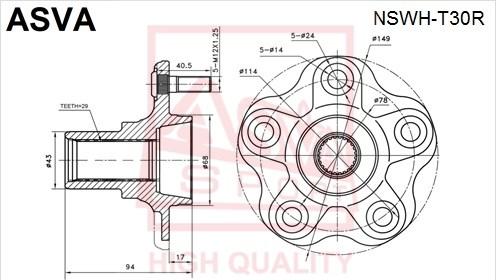 ASVA NSWH-T30R - Mozzo ruota autozon.pro