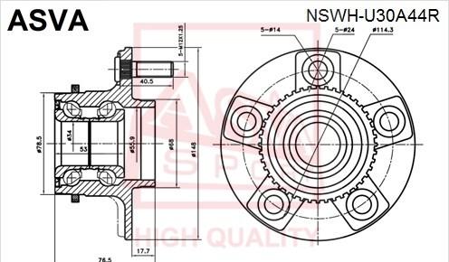 ASVA NSWH-U30A44R - Mozzo ruota autozon.pro