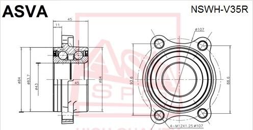 ASVA NSWH-V35R - Mozzo ruota autozon.pro