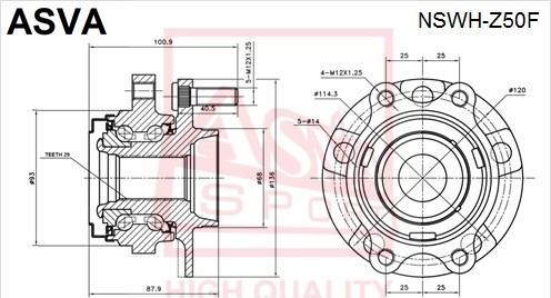 ASVA NSWH-Z50F - Mozzo ruota autozon.pro