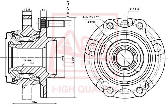 ASVA NSWH-Z51MFL - Mozzo ruota autozon.pro