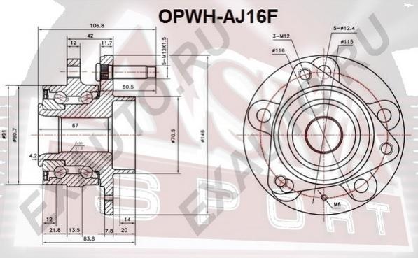 ASVA OPWH-AJ16F - Mozzo ruota autozon.pro