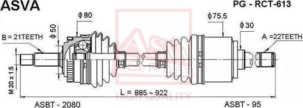 ASVA PG-RCT-613 - Albero motore / Semiasse autozon.pro