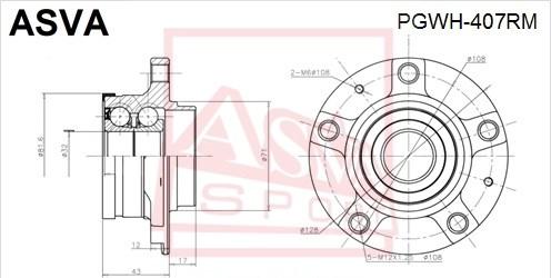 ASVA PGWH-407RM - Mozzo ruota autozon.pro