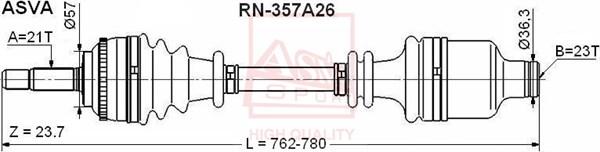 ASVA RN-357A26 - Albero motore / Semiasse autozon.pro